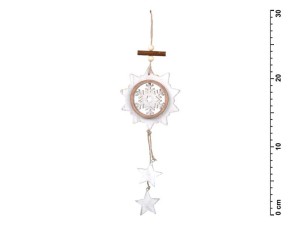 śnieżynka drewniana 30 cm zawieszka, MFP