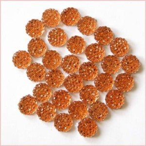 Kryształki z mikrostrukturą 10mm ok.30 szt miedziany