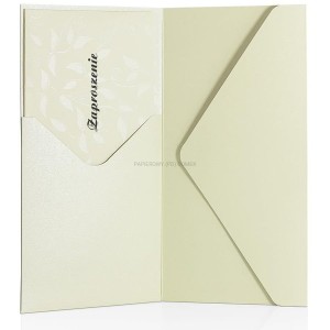 Koperty ozdobne DL Pearl kremowe 220g 5 szt. P, Galeria Papieru
