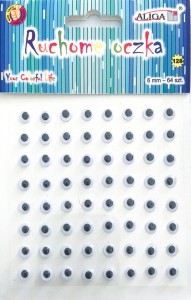 Oczka dekoracyjne samoprzylepne 6 mm 64 szt.  Aliga