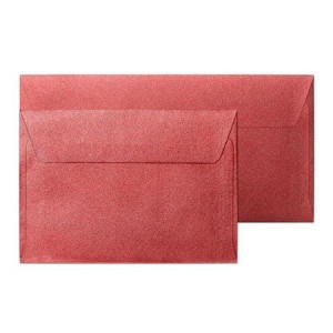 Koperty ozdobne 145x145mm Perłowe czerwone 120g 10 szt. P, Galeria Papieru