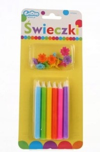 Świeczki urodzinowe Tęcza 8 cm 12 sztuk GoDan
