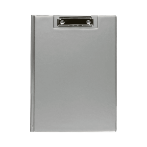 Teczka z klipem A4 srebrna otwierana, Biurfol