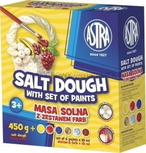 Masa solna ASTRA z farbkami 450g - 6 kolorów