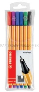 Cienkopisy Stabilo Point 88 komplet 6 kolorów