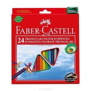 Kredki ołówkowe trójkątne Faber-Castell 24 kolory Eko