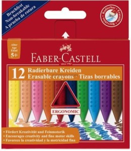 Kredki świecowe trójkątne Faber-Castell 12 kolorów Grip