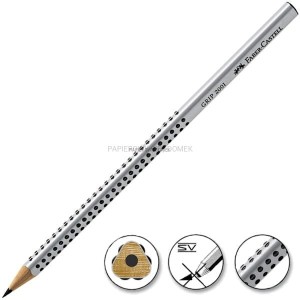 Ołówek grafitowy trójkątny Faber-Castell Grip HB szary