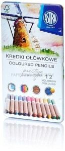 Kredki ołówkowe Astra Prestige 12 kolorów w metalowym opakowaniu