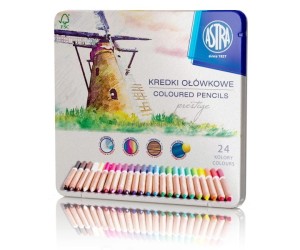 Kredki ołówkowe Astra Prestige 24 kolory w metalowym opakowaniu