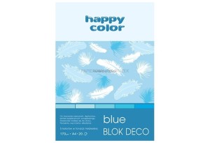 Blok techniczny odcienie błękitu A4 20 arkuszy 170g 5 kolorów Happy Color