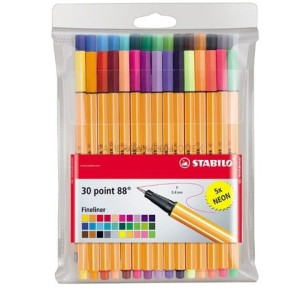 Cienkopisy Stabilo Point 88 komplet 30 kolorów