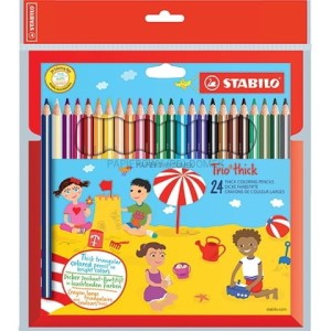 Kredki szkolne ołówkowe Stabilo Jumbo 24 kolory Trio grube trójkątne