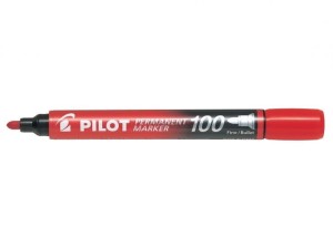 Marker permanentny Pilot czerwony okrągły 1-3 mm SCA-100