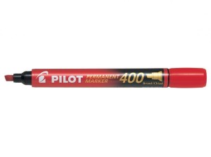 Marker permanentny Pilot czerwony ścięty 4 mm SCA-400