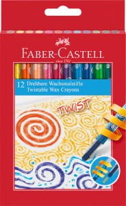 Kredki świecowe wykręcane Faber-Castell 12 kolorów