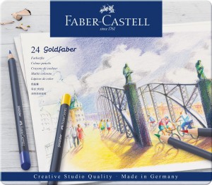 Kredki ołówkowe Faber-Castell Goldfaber 24 kolory w metalowej kasecie