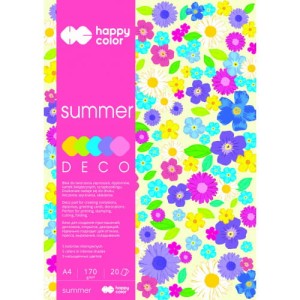 Blok techniczny kolory lata A4 20 arkuszy 170g 5 kolorów Happy Color