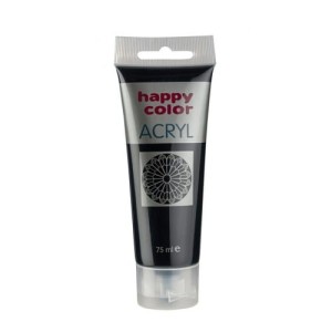 Farba akrylowa czarna Happy Color 75 ml