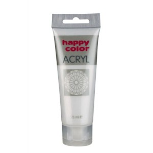 Farba akrylowa metaliczna satynowe srebro Happy Color 75 ml