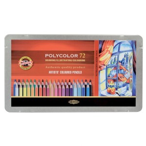 Kredki ołówkowe Koh i Noor Polycolor 72 kolory w metalowej kasecie