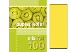 Papier kolorowy żółty A4 80g 100 ark., Kreska