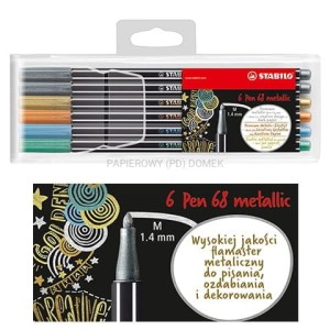 Flamastry metaliczne Stabilo Pen 68 zestaw 6 kolorów