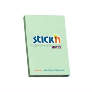 Karteczki samoprzylepne pastelowe notes 76x51 mm zielone, Stick'n
