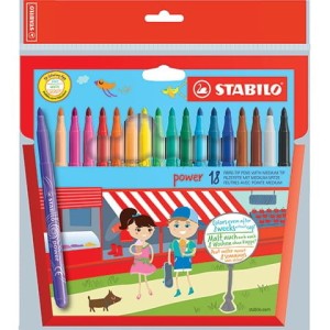 Flamastry szkolne Stabilo Power 18 kolorów