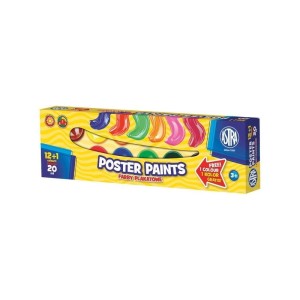 Farby plakatowe Astra 13 kolorów ( 12+1)  x 20 ml