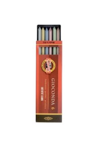 Grafity do ołówków automatycznych 5,6 mm metaliczne op. 6 kolorów Gioconda Koh i Noor