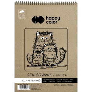 Szkicownik kołonotes A5 60 ark. 90 g. Młody Artysta, Happy Color