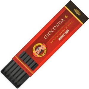 Grafity do ołówków automatycznych 5,6 mm Pastela czarna średnia op. 6 szt. Gioconda Koh i Noor