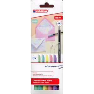 Flamastry pastelowe Edding artystyczne 6 kolorów 1 mm