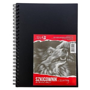Szkicownik A4 Koh i Noor 30k. 140g czarne kartki