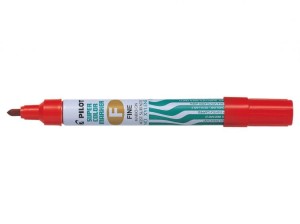 Marker permanentny Pilot w metalowej obudowie czerwony okrągły F