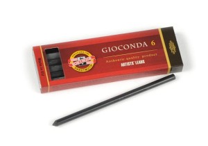 Grafity do ołówków automatycznych 5,6 mm Pastela czarna miękka op. 6 szt. Gioconda Koh i Noor