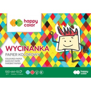 Zeszyt papierów kolorowych wycinanka A4 10ark 100g., Happy Color