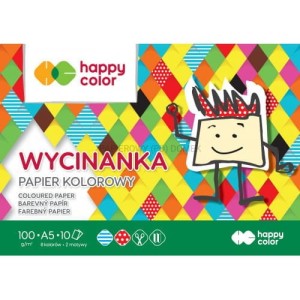 Zeszyt papierów kolorowych wycinanka A5 10ark 100g., Happy Color