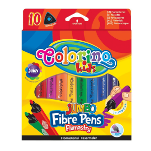 Flamastry trójkątne grube Colorino 10 kolorów Jumbo