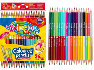 Kredki ołówkowe dwustronne Colorino 18 sztuk = 36 kolorów trójkątne