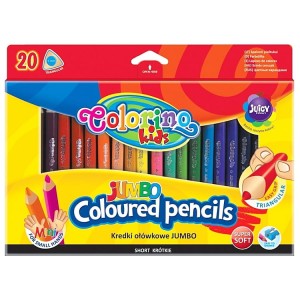 Kredki ołówkowe Colorino mini grube 20 kolorów trójkątne Jumbo
