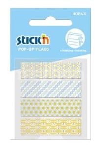 Zakładki indeksujące 4 wzory niebieskie mix, Stick'n