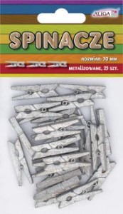 Spinacze klamerki srebrne 30mm op. 25szt., Aliga