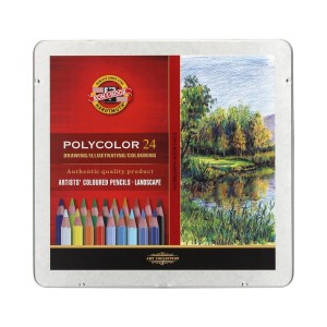Kredki ołówkowe Koh i Noor Polycolor 24 kolory Krajobraz w metalowej kasecie
