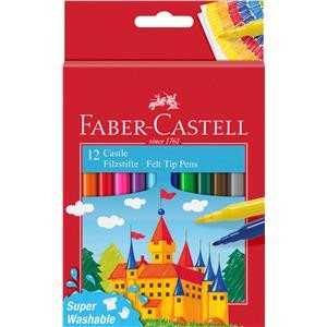 Flamastry szkolne Faber-Castell 12 kolorów Zamek