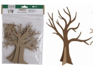 Zestaw kształtów tekturowych 3D drzewa 18-20 cm op. 3 sztuki Happy Color