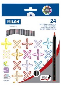 Flamastry pędzelkowe Milan Brush Pen 24 kolory
