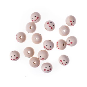 Koraliki drewniane buźki naturalne 20 mm 16 sztuk, Dp Craft