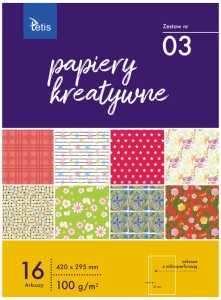 Papiery kreatywne A3 zestaw nr 03 KB031-03, Tetis